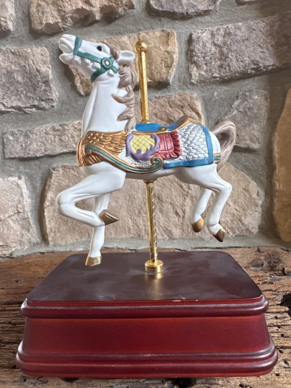 San Fransico Music Box Tobin Fraley Carousel Horse VIDEO Tested Works 8 x 6"